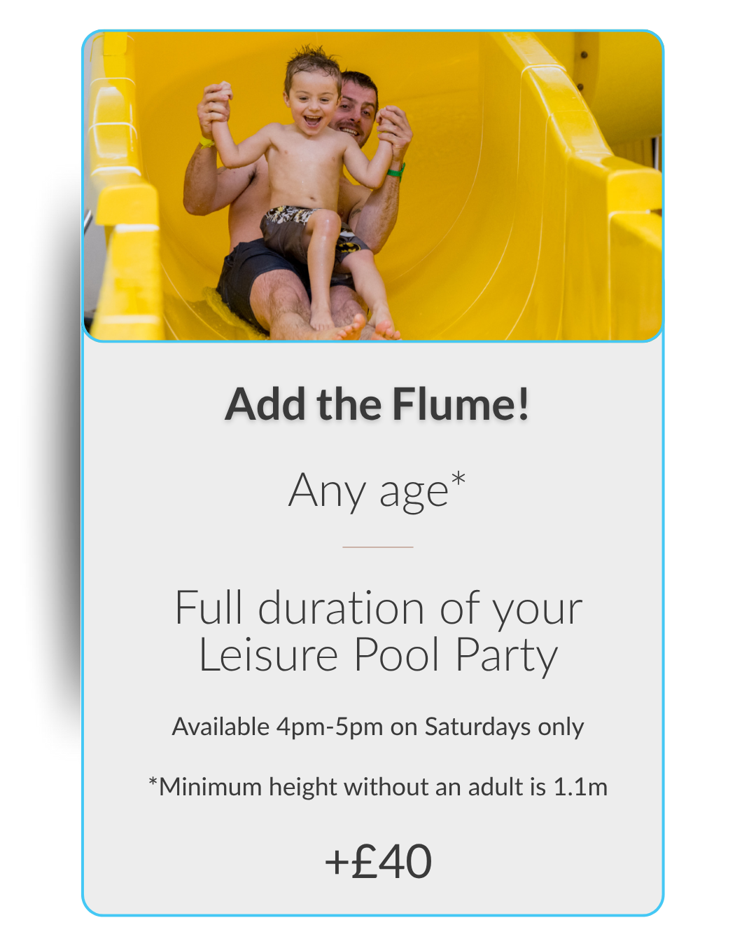 Birthday Parties at Meridian Leisure Centre 4 Add the flume Meridian Leisure Centre Louth Birthday Party Block