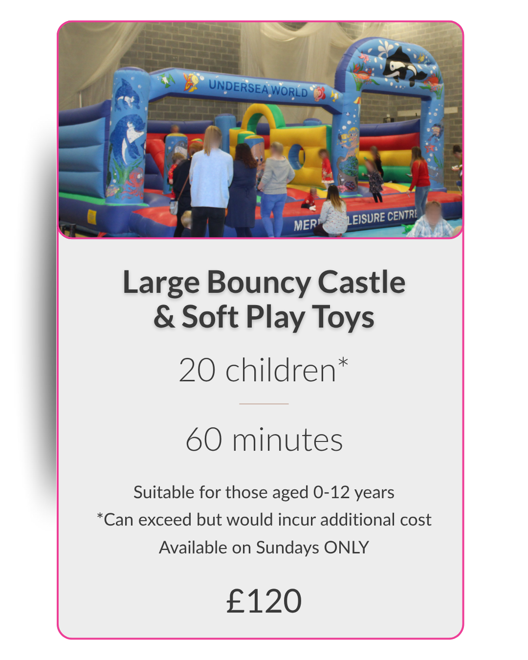 Birthday Parties at Meridian Leisure Centre 5 Large Bouncy Castle 60mins Meridian Leisure Centre Louth Birthday Party Block